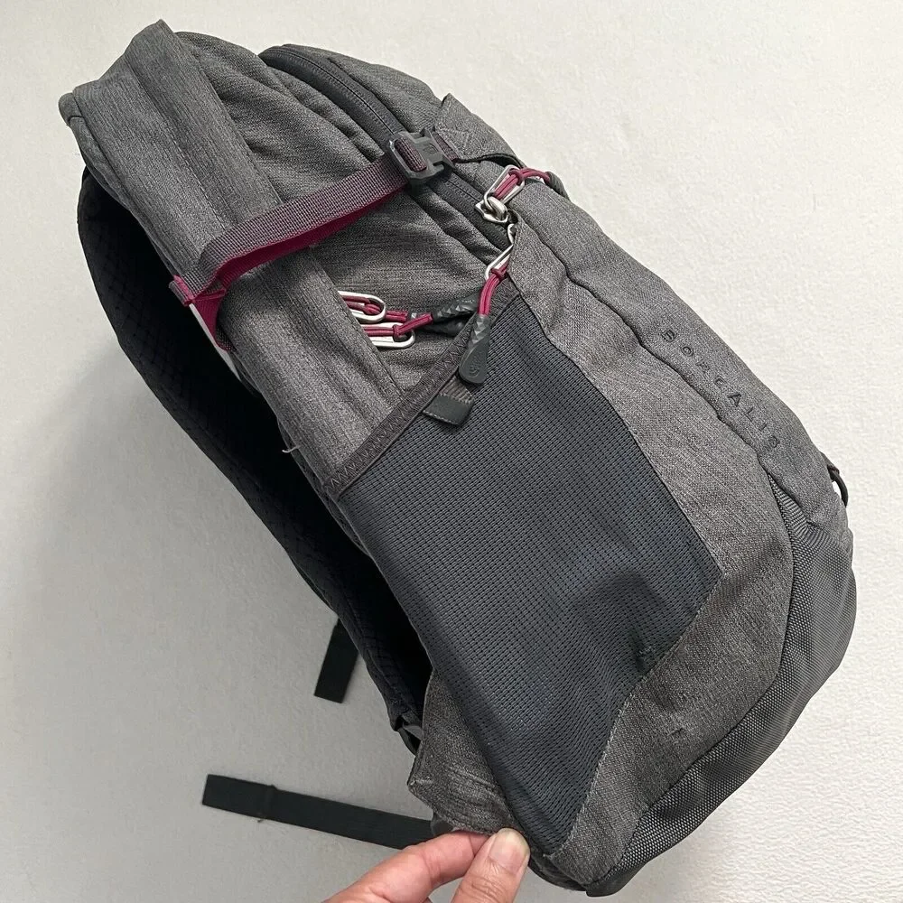 The North Face TNF Gray Magenta Pink Borealis Laptop School Hiking Backpack Bag